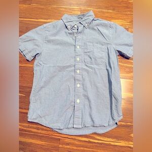Blue Button-Up Short Sleeve Shirt